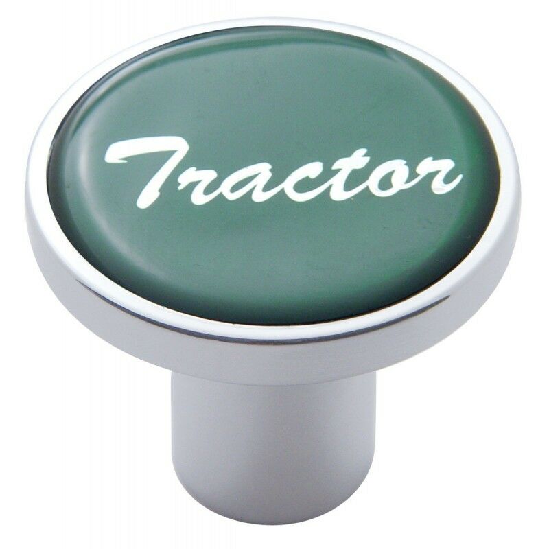 Air Brake Knob Tractor Screw-On Green Glossy Sticker Chrome Knob UP#23224