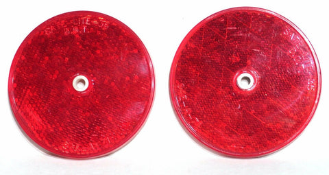 reflectors (2) round 3-1/4" red acrylic for Peterbilt Kenworth Freightliner