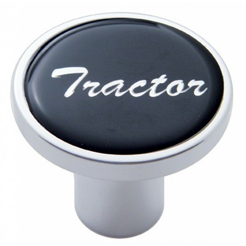 Air Brake Knob Tractor Screw-On Black Glossy Sticker Chrome Knob UP#23222