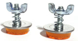 GG Reflectors Round Screw Type with Wing Nut & Spring Amber 5/8" #80841 Pair