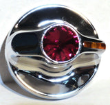 knob A/C heater amber indicator red jewel chrome plastic for Kenworth 2002-05