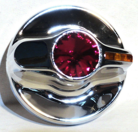 knob A/C heater amber indicator red jewel chrome plastic for Kenworth 2002-05