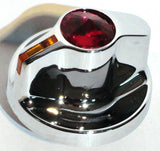 knob A/C heater amber indicator red jewel chrome plastic for Kenworth 2002-05