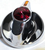 knob A/C heater amber indicator red jewel chrome plastic for Kenworth 2002-05
