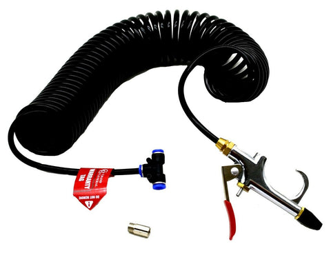 blow gun kit interior 1/4" air tee 27 foot for Peterbilt Kenworth Freightliner