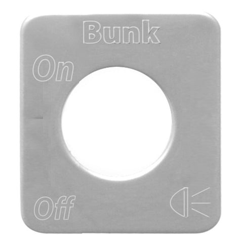 GG Switch Plate for Kenworth Bunk Light On/Off Stainless Block Letters #68604