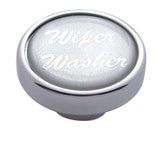 UP Wiper Washer Control Knob 1" Silver Glossy Sticker Chrome Aluminum #23248 Ea.