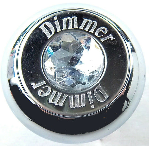 Deluxe Dimmer Control Knob Clear Jewel SS Block Letter for 1/4" Shaft GG#95662