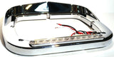 headlight bezel 6x8 clear lens amber LED chrome plastic visor for Peterbilt each