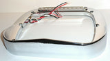 headlight bezel 6x8 clear lens amber LED chrome plastic visor for Peterbilt each