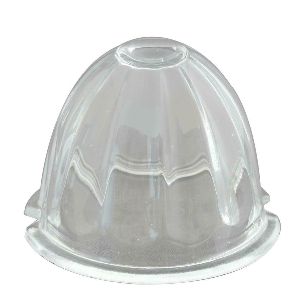 GG Light Lens Watermelon Style Clear Glass 3 1/2" OD 2 Screw Holes #92806 Each