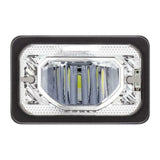 UP Heated LED Headlight Low Beam 4" X 6" H4656 Plug 12V/24V Chrome #34131 Each