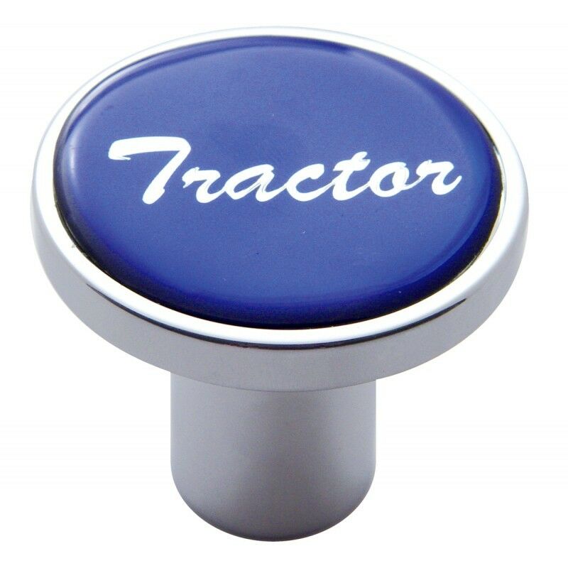 Air Brake Knob Tractor Screw-On Blue Glossy Sticker Chrome Knob UP#23223