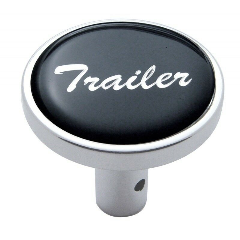 Air Brake Knob Pin Mount Trailer Black Glossy Chrome Knob 1-1/2" Tall UP#23342