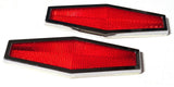 reflectors (2) hexagon 1-3/4 x 5-1/2" red for Peterbilt Kenworth Freightliner