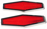 reflectors (2) hexagon 1-3/4 x 5-1/2" red for Peterbilt Kenworth Freightliner