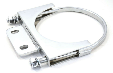 UP Exhaust Bracket 5" U-Bolt Style with Tab for Peterbilt Chrome #10286 Each