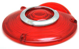 Back of Cab Lens Replacement 4" Red with Chrome Ring Plastic 3 Hole GG#86724