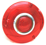 Back of Cab Lens Replacement 4" Red with Chrome Ring Plastic 3 Hole GG#86724