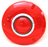 Back of Cab Lens Replacement 4" Red with Chrome Ring Plastic 3 Hole GG#86724