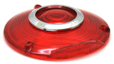 Back of Cab Lens Replacement 4" Red with Chrome Ring Plastic 3 Hole GG#86724