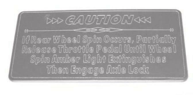 Dash Plate for Freightliner Axle Lock Control Stainless Block Letters GG#68841