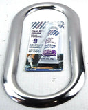 view window trim exterior oval bezel stainless steel Peterbilt 1987-2004