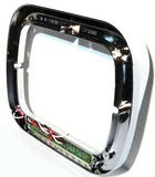 headlight bezels(2) 6x8 clear lens amber LEDS chrome plastic visor for Peterbilt