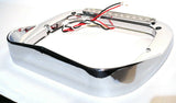 headlight bezels(2) 6x8 clear lens amber LEDS chrome plastic visor for Peterbilt