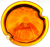 GG Light Lens Watermelon Style Light Amber Glass 3.5 OD 2 Screw hole #92801 Each