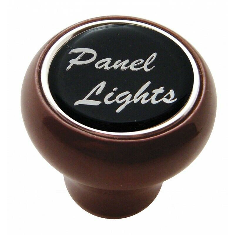 Dash Control Knob Panel Lights 1" Black Glossy Sticker Wood Knob UP#23542 Each