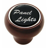 Dash Control Knob Panel Lights 1" Black Glossy Sticker Wood Knob UP#23542 Each