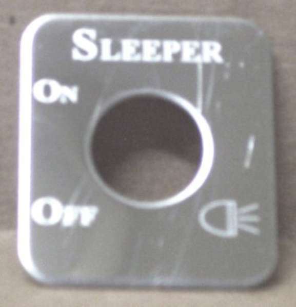 UP Switch Plate for Kenworth Sleeper Light Stainless Steel Etched Letters #48281