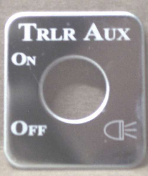 UP Switch Plate for Kenworth Trailer Auxiliary Light Stainless Etched #48284