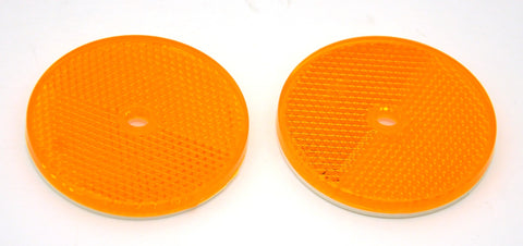 Reflectors Round Sealed with Center Screw Hole 2 3/8 Inch Amber GG#80825 Pair