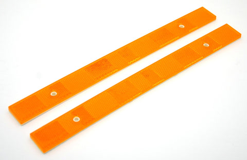 Reflectors Amber 12" Long, 1" Wide 2 Screw Holes or Tape Mount GG#80865 Pair