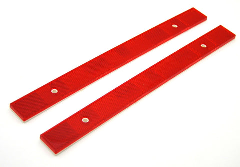 Reflectors Red 12" Long, 1" Wide 2 Screw Holes or Tape Mount GG#80866 Pair