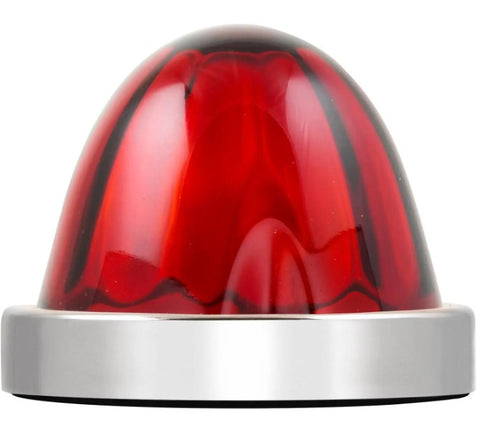 Red Glass Watermelon Marker/Clearance Kit W/Red 18 LEDs 3-1/2" GG#81863-Pair