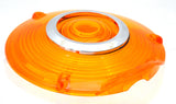 Back of Cab Lens Replacement 4" Amber with Chrome Ring Plastic 3 Hole GG#86720
