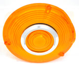 Back of Cab Lens Replacement 4" Amber with Chrome Ring Plastic 3 Hole GG#86720