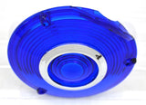 Back of Cab Lens Replacement 4" Blue with Chrome Ring Plastic 3 Hole GG#86721