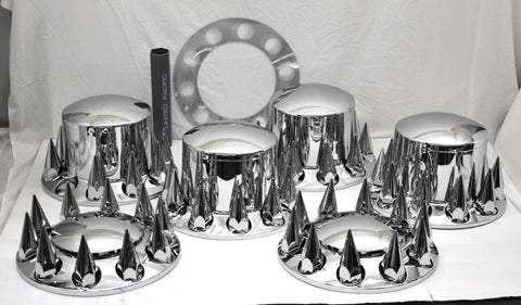 Front & Rear Axle Covers Combo Kit Dome Standard Hub Caps 33mm Spike Nut Covers