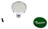 Air Brake Knob Pin Mount Trailer Green Glossy Chrome Knob 1 1/2" Tall UP#23344