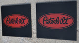 Front Fender Mud Flaps Peterbilt 16x14 Black Red Logo Rubber MP-1614 -Pair