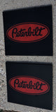 Front Fender Mud Flaps Peterbilt 16x14 Black Red Logo Rubber MP-1614 -Pair