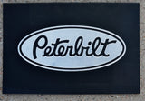 Front Fender Mud Flap For Peterbilt 18X12 Black Silver Logo Rubber MPS-1812-Pair