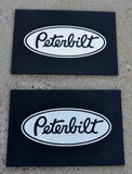 Front Fender Mud Flap For Peterbilt 18X12 Black Silver Logo Rubber MPS-1812-Pair