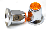 Lug Nut Covers 33mm Push-On Amber Reflector Chrome 2" Tall GG#10490 Set of 20
