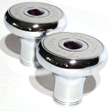 Tractor Tailer Parking Air Brake Knob Set Deluxe Screw-On Dark Purple Jewels