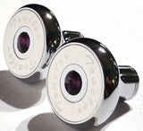 Tractor Tailer Parking Air Brake Knob Set Deluxe Screw-On Dark Purple Jewels